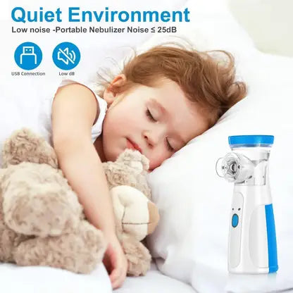 Portable Mesh Nebulizer Machine – USB Rechargeable Silent Inhaler for Kids & Adults (Handheld Mist Therapy Device)
