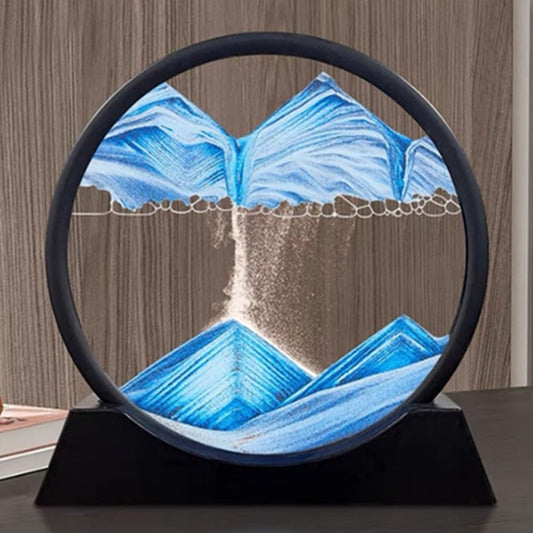 3D Moving Sand Art Frame – Rotating Liquid Sandscape Decorative Hourglass Display for Home & Office
